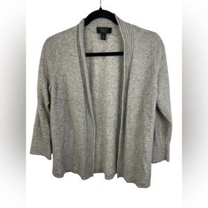 Charter Club Gray Cashmere Open Front Ribbed Sweater/Cardigan GUC M Women’s